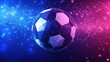 © Randu - Futuristic soccer ball, digital art, network background, sports promo