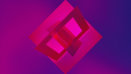 Poster - Pink and violet background with squares. Computer generated 3d render
