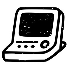 Poster - Grunge Style Computer Monitor Illustration