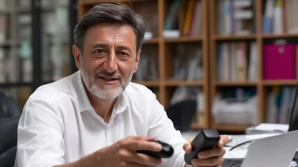 Poster - hispanic man engaged in online webinar training session generative ai