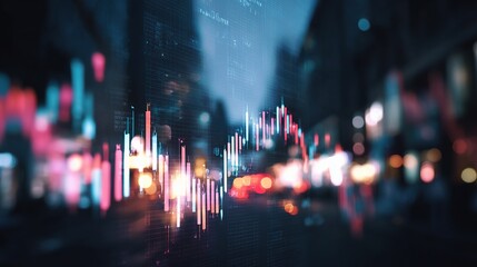 Poster - Futuristic Financial Investment Concept with Stock Market Trends
