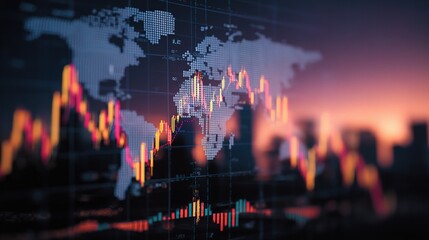 Poster - Global Financial Market Analysis Concept with Stock Data Visualization