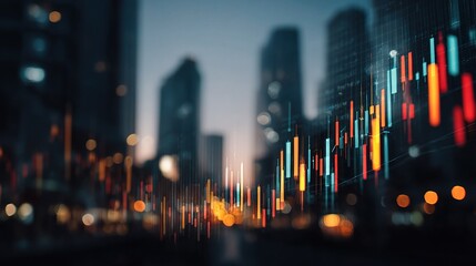 Poster - Futuristic Financial Investment Concept in Urban Setting at Dusk