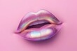 © VIKTAR - A pink backdrop provides the setting for stylish lips with a glossy finish, epitomizing beauty and fashion