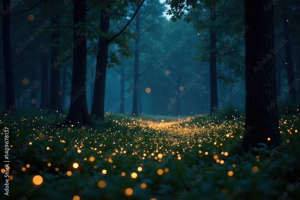 Thousands of fireflies create ethereal light display in a dense forest ...