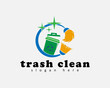 © Irfanrahmat - trash bin logo vector concept cleaner for company