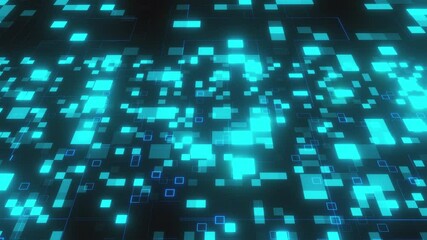 Poster - Digital backdrop with blocks and lines. Computer generated 3d render
