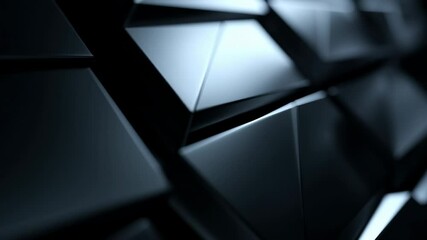 Leinwandbilder - Dynamic close-up of textured geometric shapes on a dark surface highlighting modern design and innovation