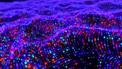 Poster - Luxurious wave particles. Computer generated 3d render