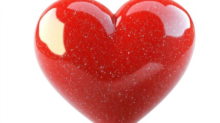Poster - a radiant ruby heart glistening under studio lights casting shimmering reflections and presenting an emblem of ardent affection and profound emotional depth showcased in simple elegance
