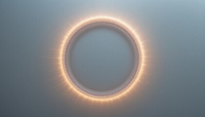 Poster - Illuminated circular design abstract art digital creation minimalist space aesthetic perspective conceptual visualization for creative design