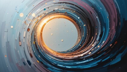 Poster - Dynamic spiral motion abstract art digital universe visual artwork bright colors modern design conceptual imagery