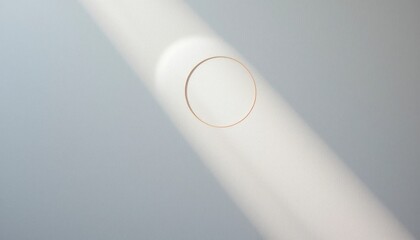 Poster - Illuminating light beam interaction minimalist studio space abstract art concept soft color gradients top-down view visual exploration of shadows