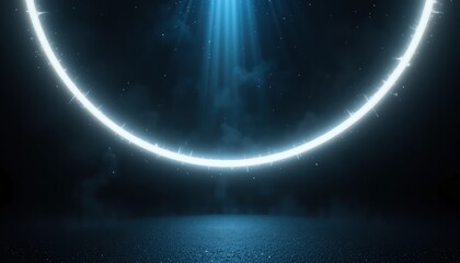 Poster - Illuminating light effect digital studio abstract visuals dark environment low angle conceptual art for enhanced online presence