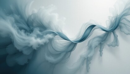 Poster - Dynamic abstract waves flowing through a serene atmosphere digital art soft color palette minimalist design contemporary concept