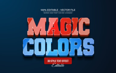 Fototapete - Magic colors 3d text effect editable