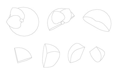 Poster - A series of drawings of Apple, all of which are outlined in black. The drawings are all different sizes and shapes, but they all have a similar style and are all outlined in black