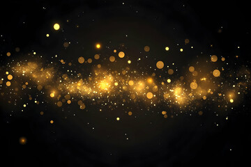 Poster - A stunning abstract background of shimmering golden particles creating a magical and festive atmosphere, ideal for celebrations and design projects.