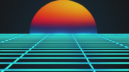 Poster - VHS retro neon background. Computer generated 3d render