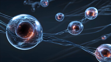 Poster - Dynamic cellular structure displaying interconnected biological network