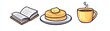 © Sweettymojidesign - Breakfast with coffee, pancakes, and book relaxation