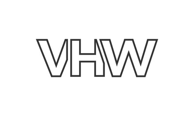 Poster - VHW logo design template with strong and modern bold text. Initial based vector logotype featuring simple and minimal typography. Trendy company identity.