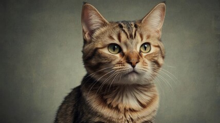  Studio Portrait of a Tabby Cat