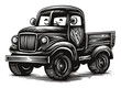 © vectorizer88 - Vintage Style Engraved Illustration of a Classic Truck Design