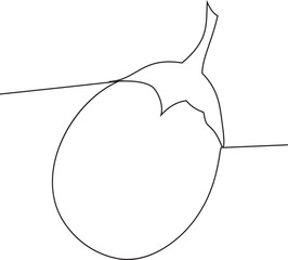 Brinjal. Vegetables Single Line Icon