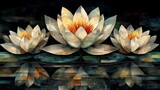 Water lily bouquet, Cubist style (image)