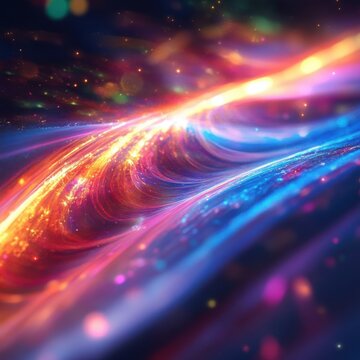 Glowing haze background with a pulling prism wave effect