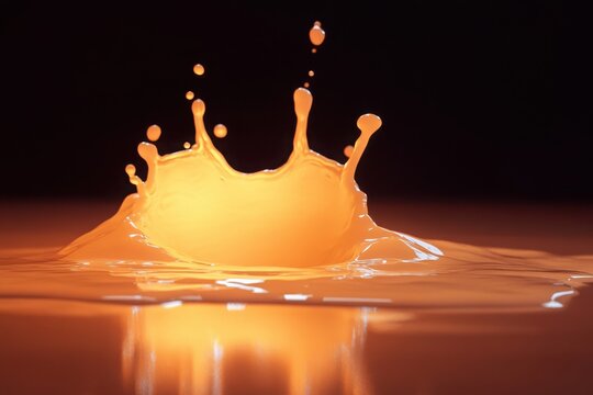 Soft splash rises gently on a glowing shaped background