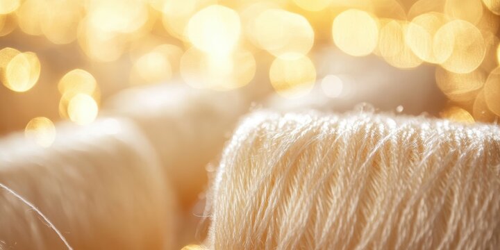 Soft thread pops gently on a dreamy shimmering background