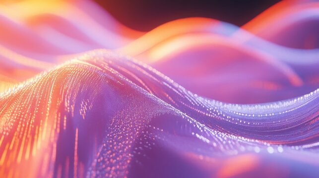 Soft wave twists gently on a chromatic streaming background