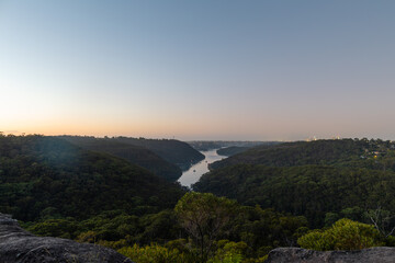 Wall Mural - Beautiful morning view of river and bushland.