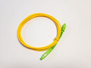 fiber optic patch cord cable. isolated white background