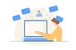 © Miranda - Person using laptop, receiving and sending emails