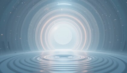 Poster - Calm water ripples reflecting light tranquil environment digital artwork serene viewpoint peaceful concept for relaxation and meditation