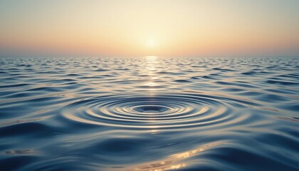 Poster - Calm water ripples at sunset serene ocean nature photography tranquil environment wide angle view peaceful concept for relaxation