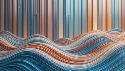 Poster - Flowing waves of colorful textures abstract art digital creation modern environment aerial viewpoint visual harmony