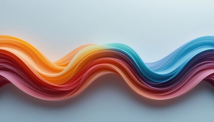 Poster - Colorful wave of paper sheets creating a dynamic display in bright studio light abstract art concept vibrant environment