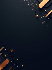 Aufkleber - A Modern Web Banner Features A Dark Background With Geometric Shapes, Gradient Effects, And Metallic Sheens To Create A Minimalist Design Aesthetic.
