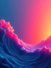 Poster - A Vibrant Background Features A Color Gradient With A Wave And Neon Accents Along With A Rough Texture Template.
