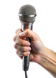 © rabbi - hand holding a microphone  isolated on  white background PNG,AI GENERATED