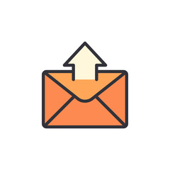Fototapete - Send mail colored icons, minimalist vector illustration ,simple transparent graphic element .Isolated on white background
