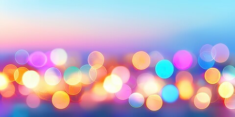 Poster - A vibrant, blurred background featuring colorful bokeh lights, creating a dreamy and atmospheric effect.