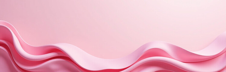 Poster - Beautiful Pink Abstract Background With Soft Wavy Folds And A Large Open Space For Romantic Designs And Illustrations.
