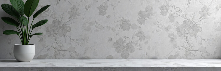 Poster - Beautiful Stone Background With Copy Space For Text And Product Images, Suitable For Use As A Wide Banner Or 3d Display.