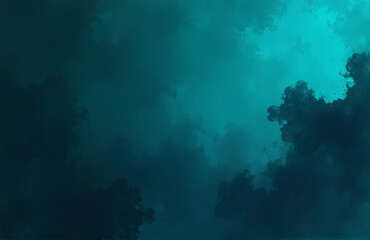 Poster - Dark Turquoise Abstract Background With Blue Green Accents Featuring A Generous Copy Space Perfect For Creative Designs.