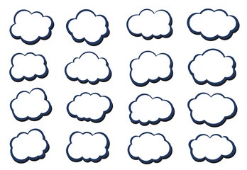 Poster - Set of vector speech bubble labels. Cloud bubble offer design elements, chat icons